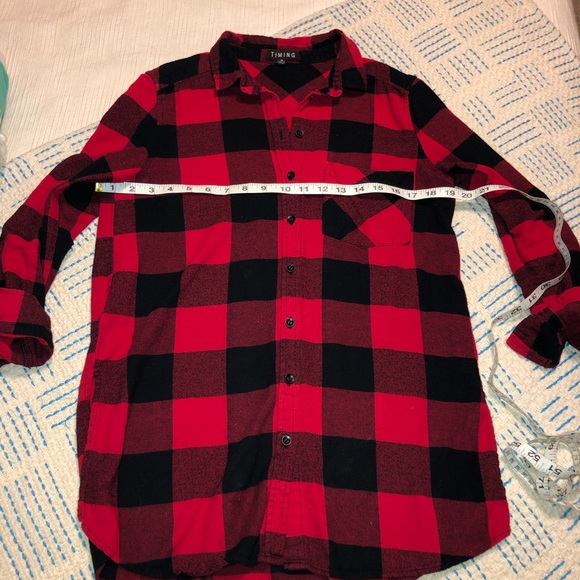 Timing Flannel Button Up Top M - Picture 4 of 7